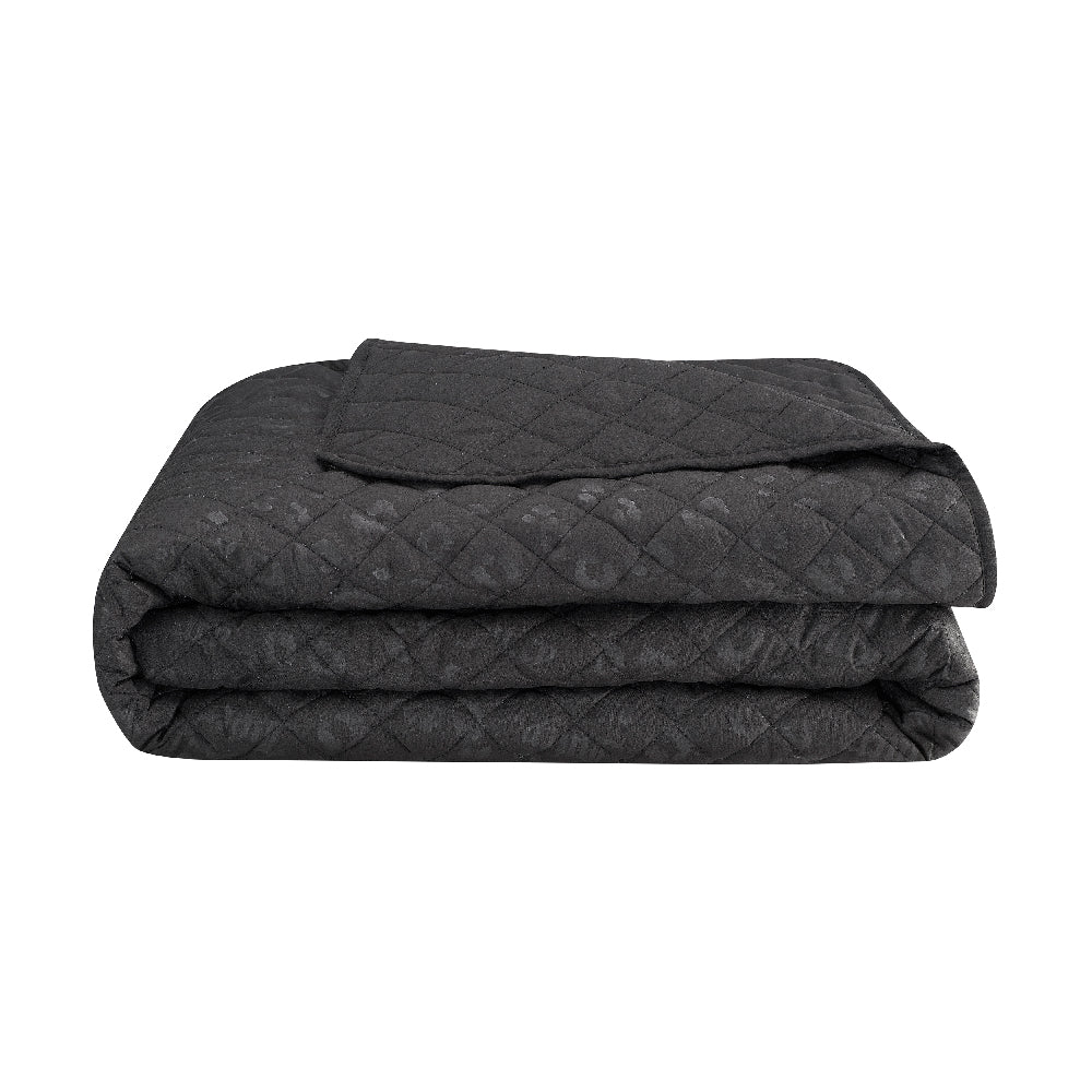 Black Leopard Embossed Quilt Set - Image 2