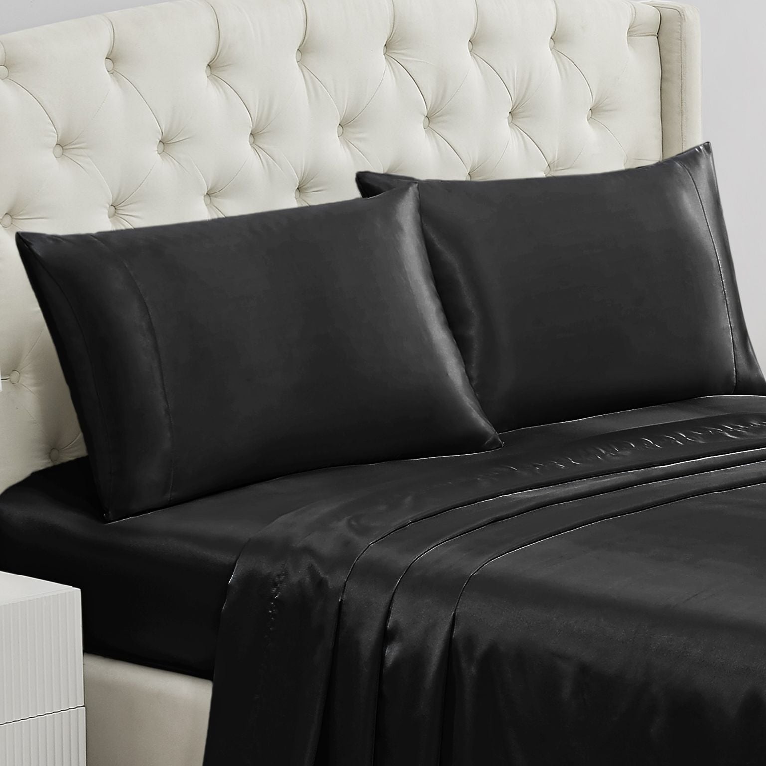 Solid Satin Pillow Case Set - Image 2