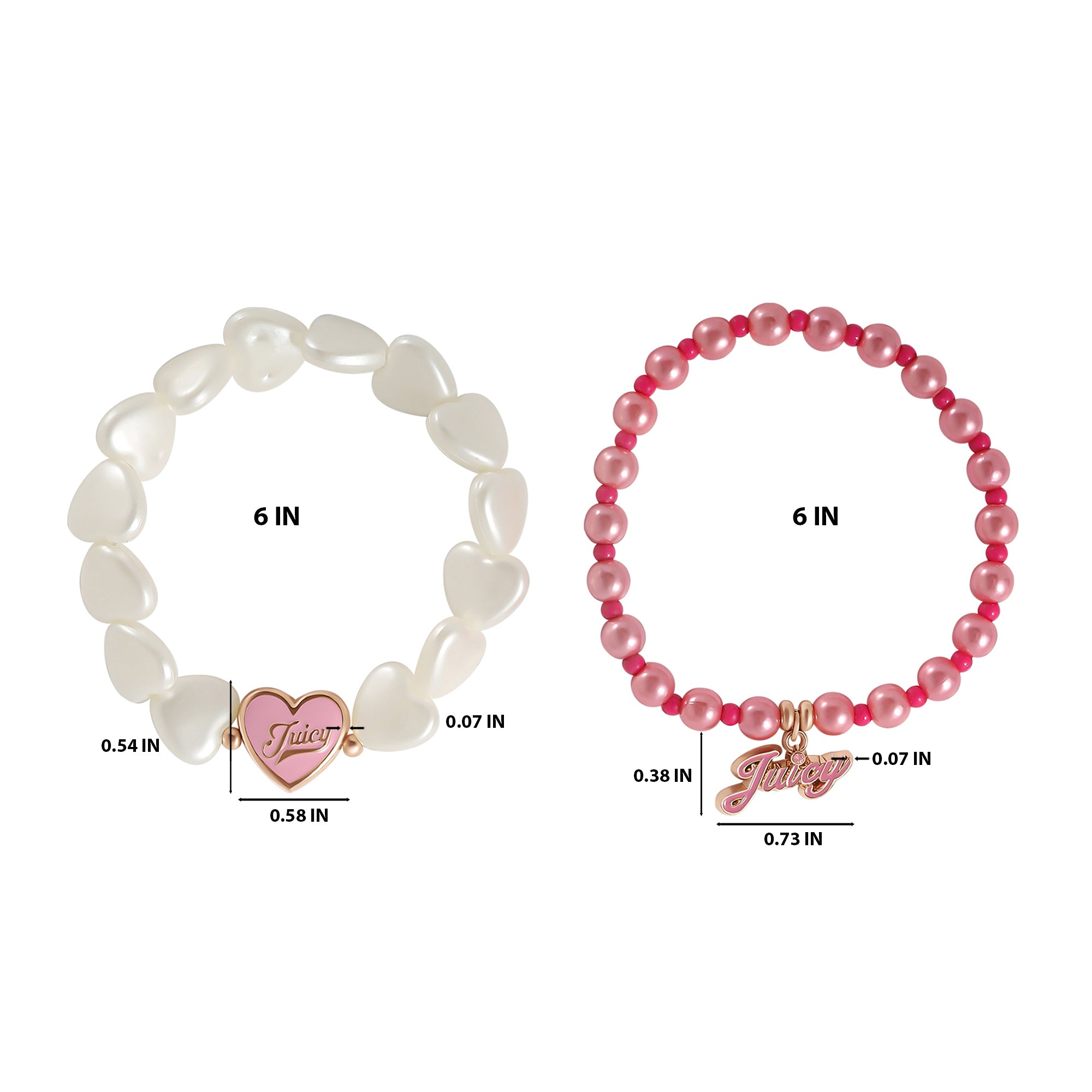 Kids Choose Juicy Heart Charm 2 Piece Bracelet Duo - Image 3