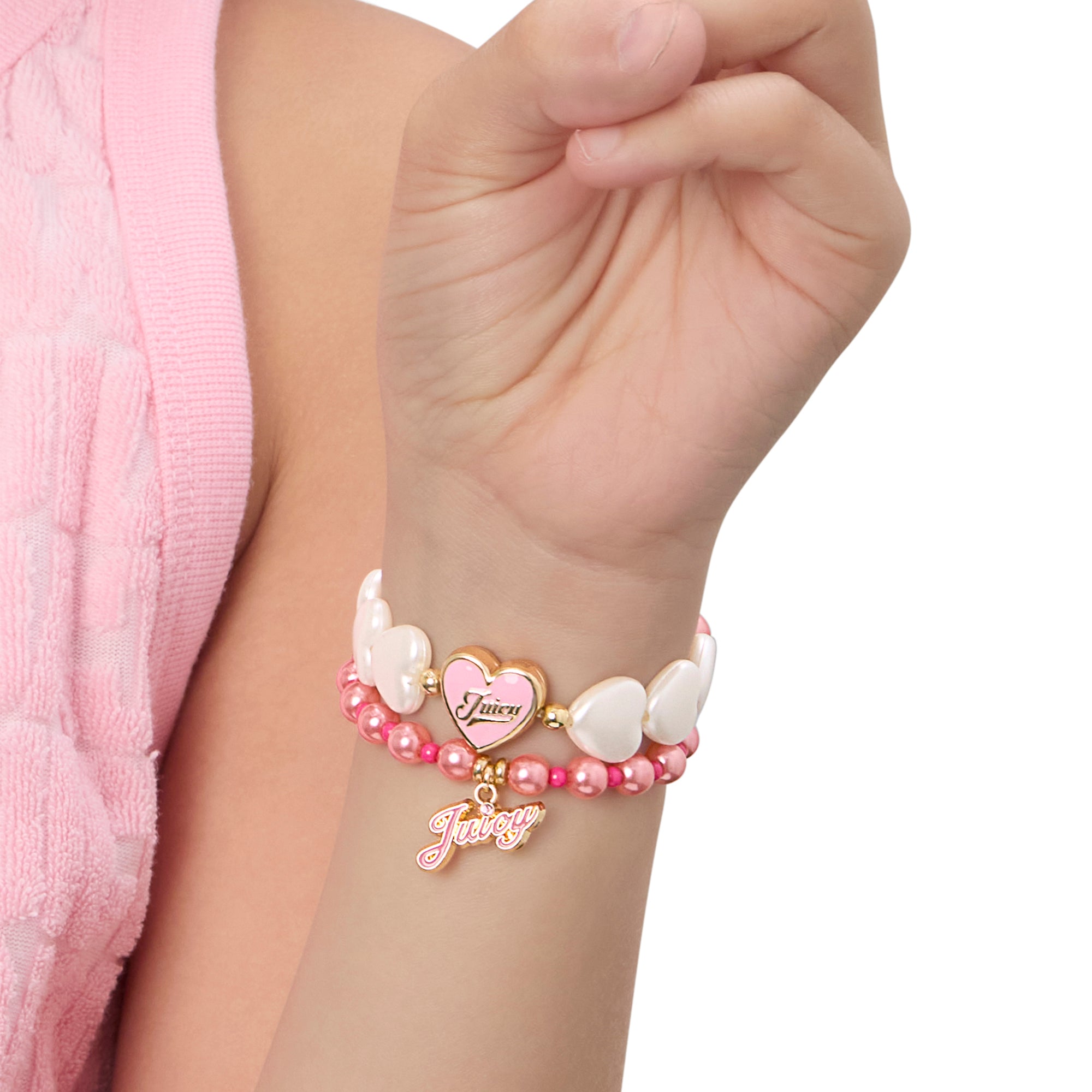 Kids Choose Juicy Heart Charm 2 Piece Bracelet Duo - Image 2