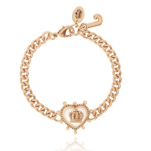 Crown Heart Charm Chain Bracelet