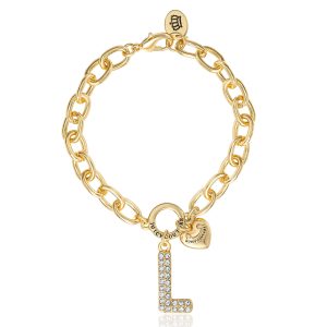 Pav?? Initial Charm Bracelet. Letter L