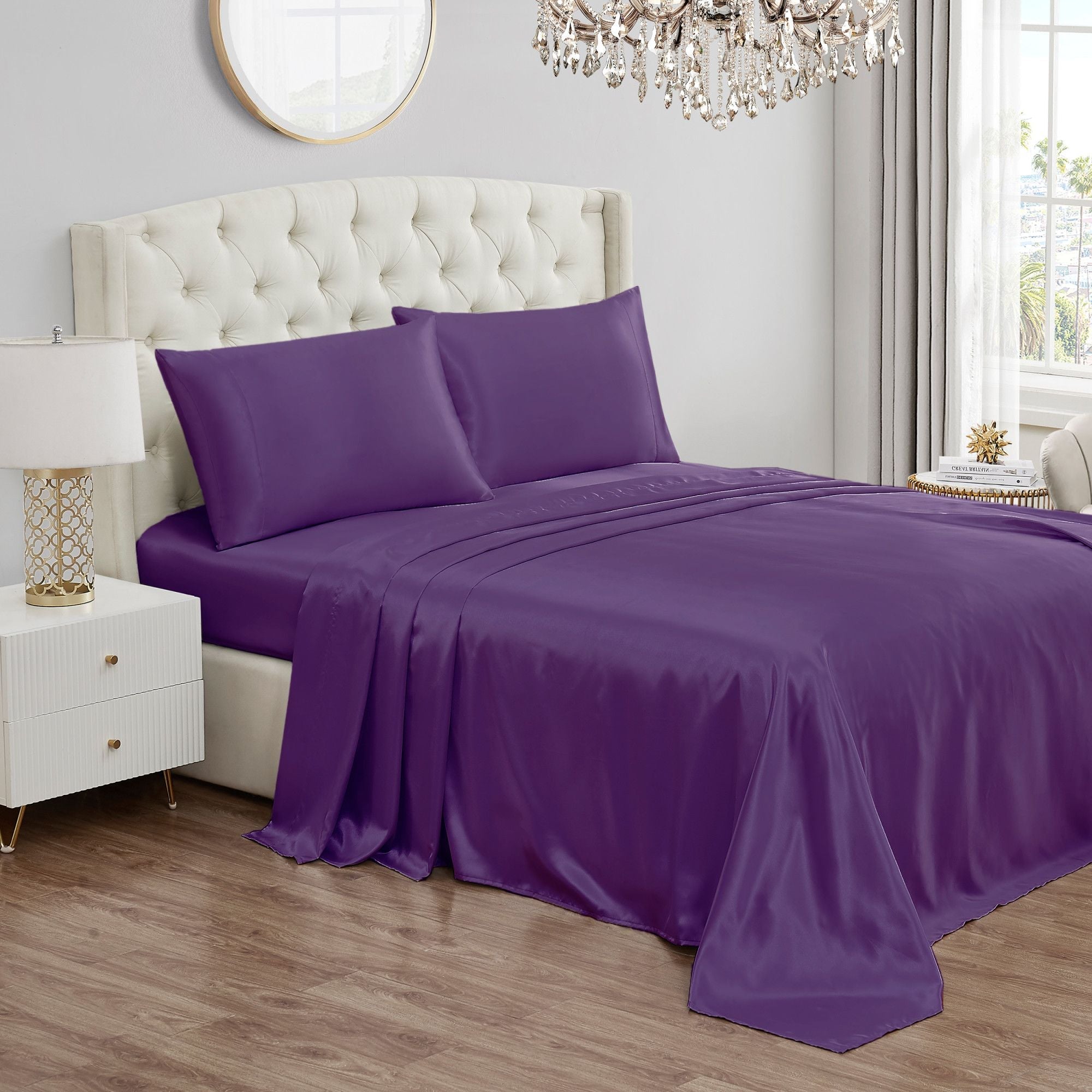 Solid Satin Sheet Set - Image 2
