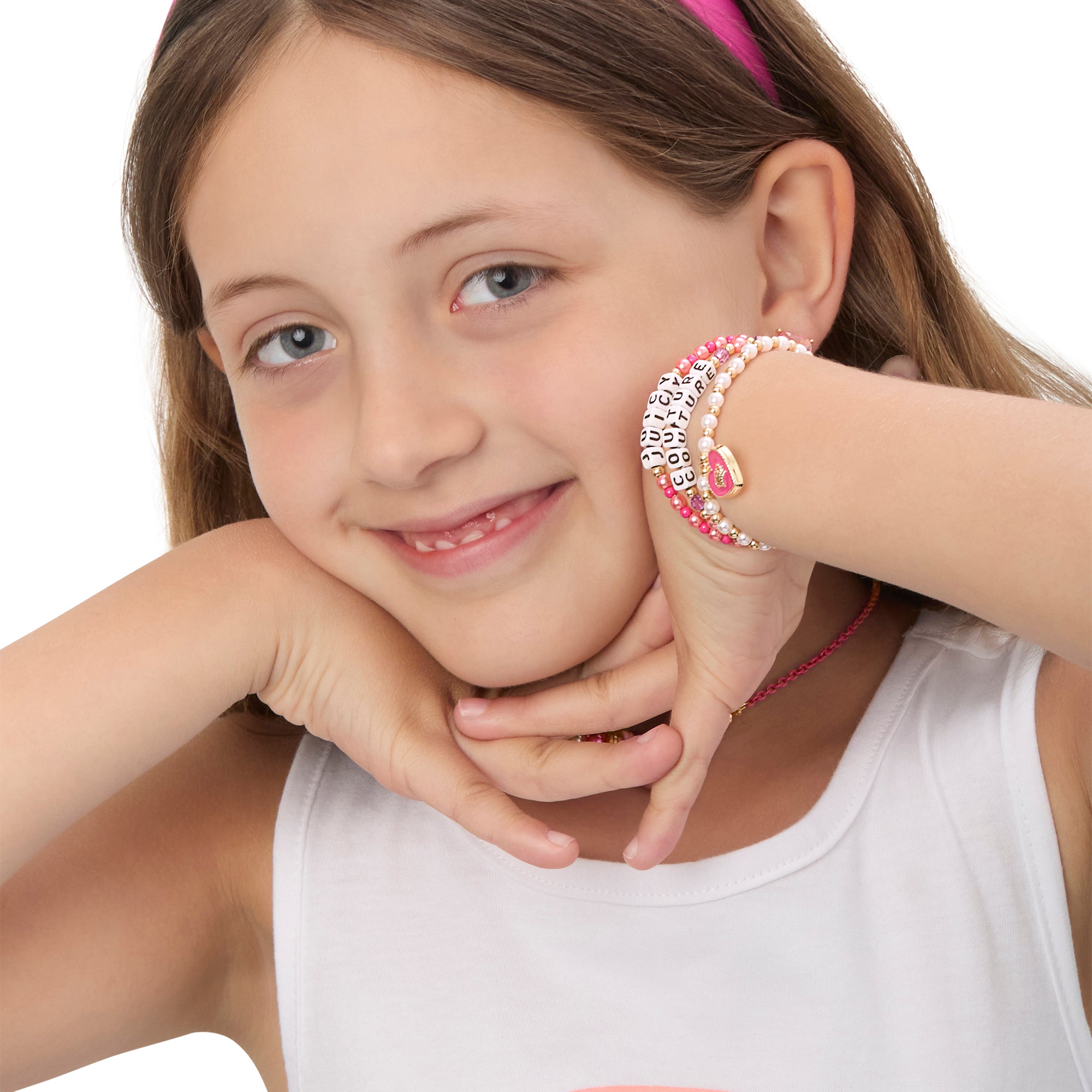 Kids Choose Juicy Heart Charm 3 Piece Beaded Bracelet Set - Image 3